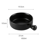 Handled Ceramic Oven Plate – Heat-Resistant Baking Dish for Serving and Cooking