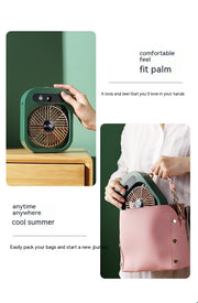 Elegant Portable Misting Fan with USB Rechargeable Cooling and Humidifier