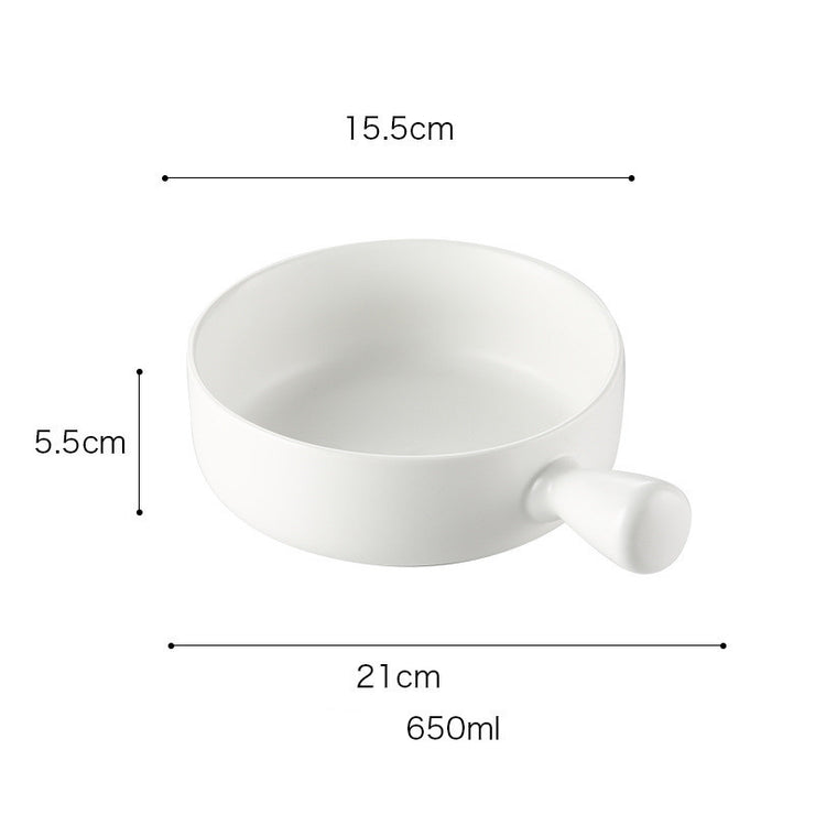 Handled Ceramic Oven Plate – Heat-Resistant Baking Dish for Serving and Cooking