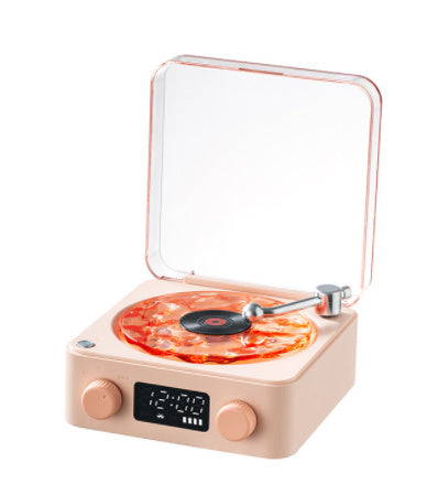Retro Bluetooth Turntable Speaker – Wireless Vinyl Record Player with Stereo Sound, White Noise & RGB Projection Light
